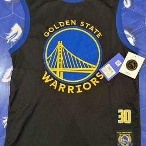Steph Curry Golden State Warriors Black and Blue Jersey